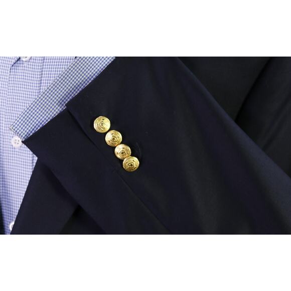 Lauren Ralph Lauren Mens Navy Blue Gold Button Blazer Jacket Wool 46R - Picture 6 of 8